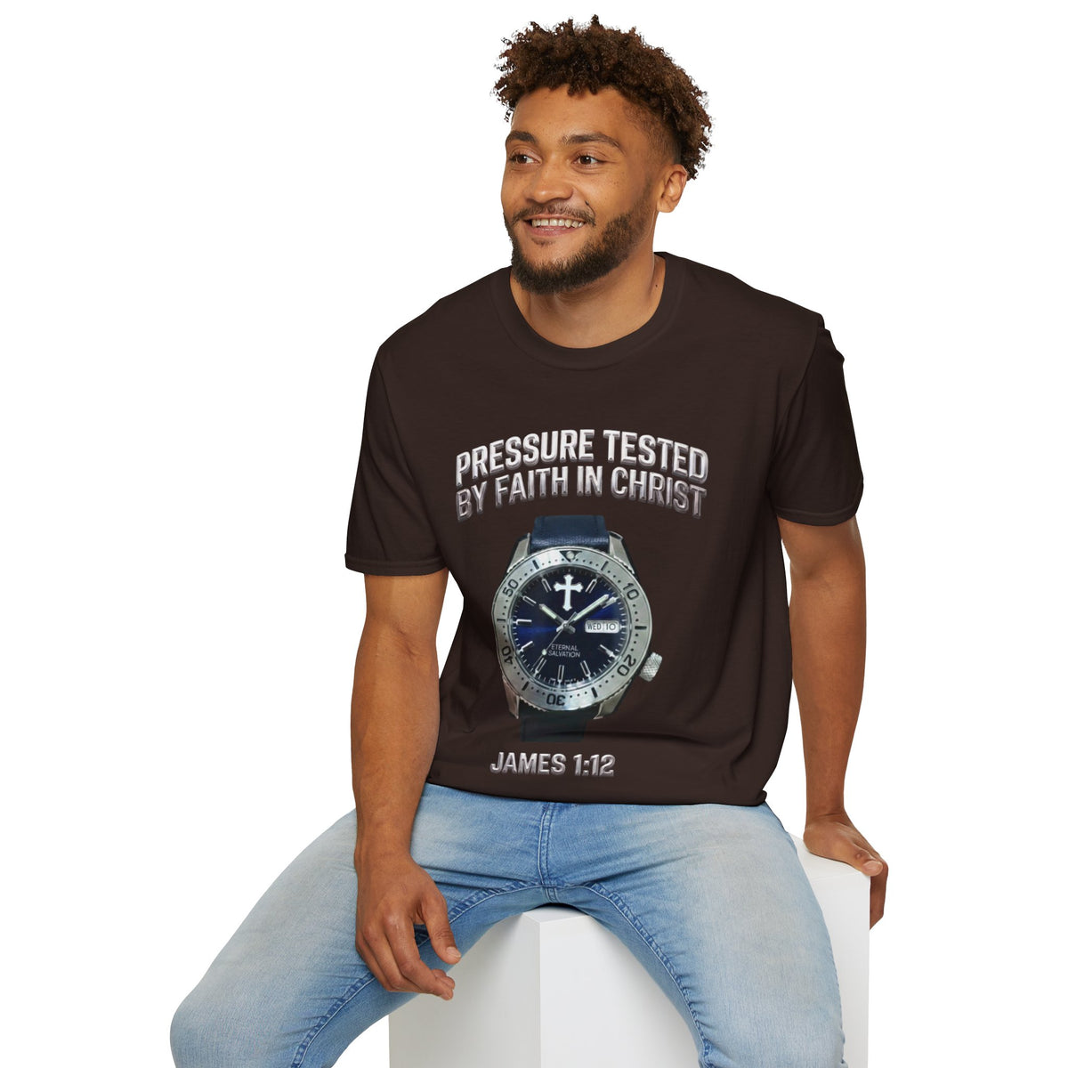 Pressure Tested by Faith In Christ Heavyweight Tee – Midnight Blue Diver Edition