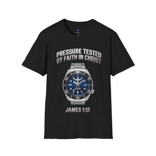 Pressure Tested by Faith In Christ Heavyweight Tee – Deep Blue GMT Diver Edition