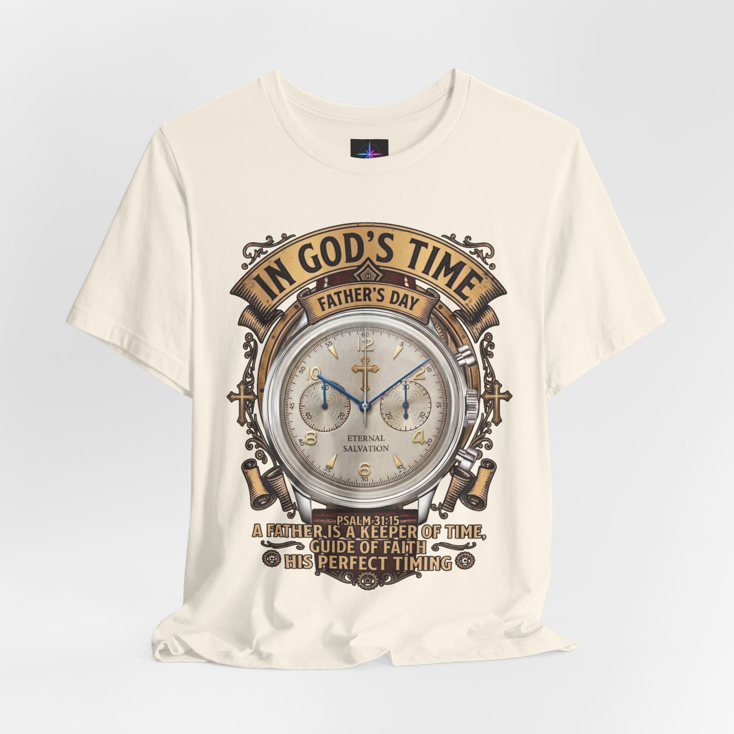 Father's Day In God's Time Watch Lover Chrono T-shirt | Christian Faith Tee