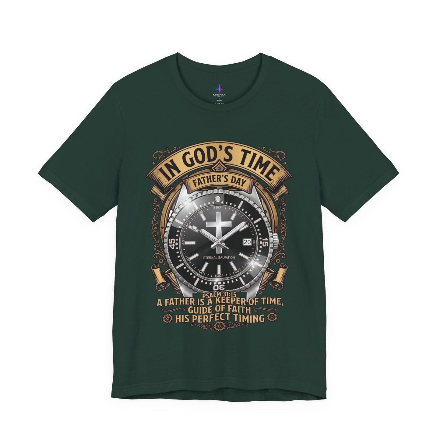 Father's Day In God's Time Watch Lover Diver T-shirt | Christian Faith Tee