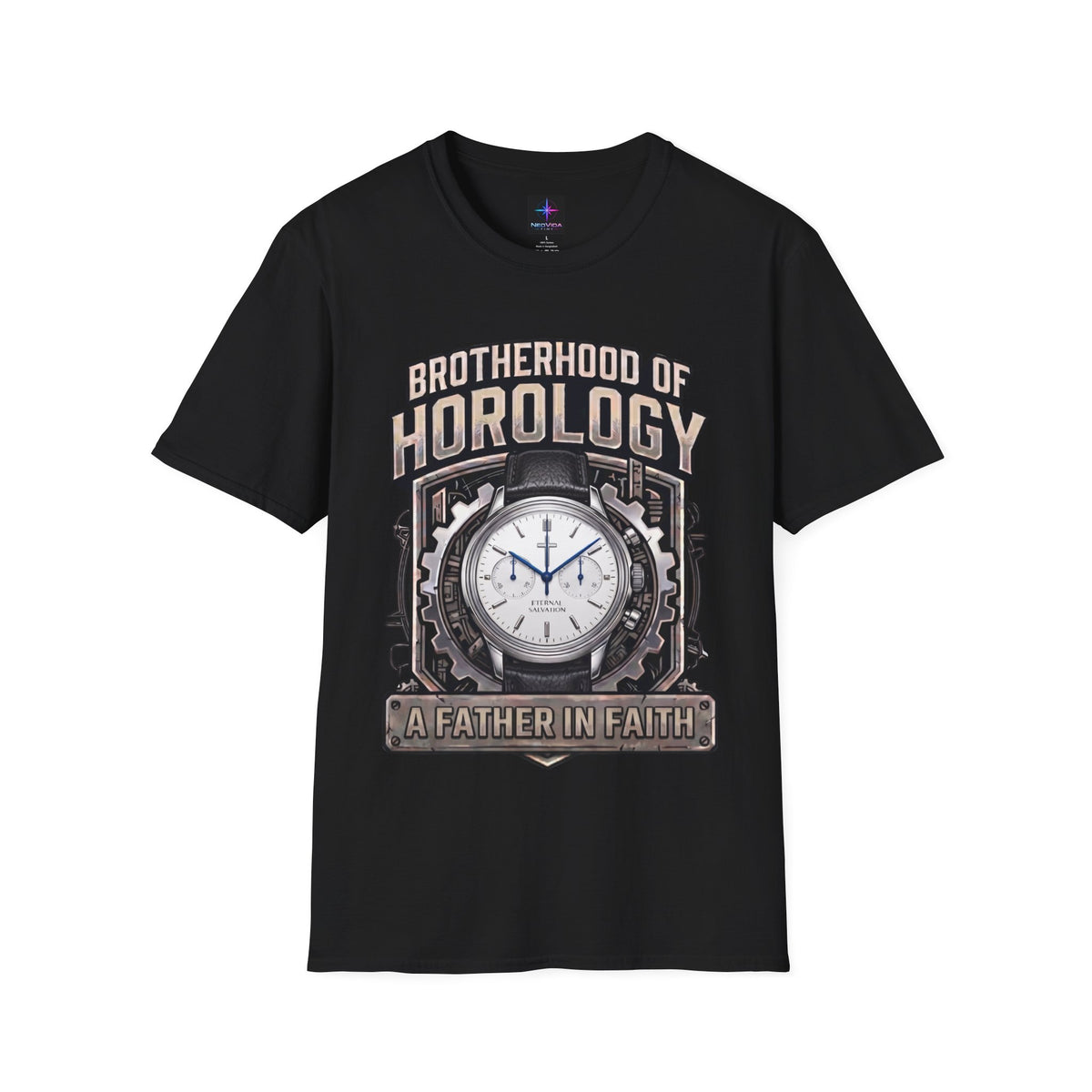 Father's Day Brotherhood of Horology Christian Chrono Watch Lover T-Shirt | A Father in Faith graphic tee