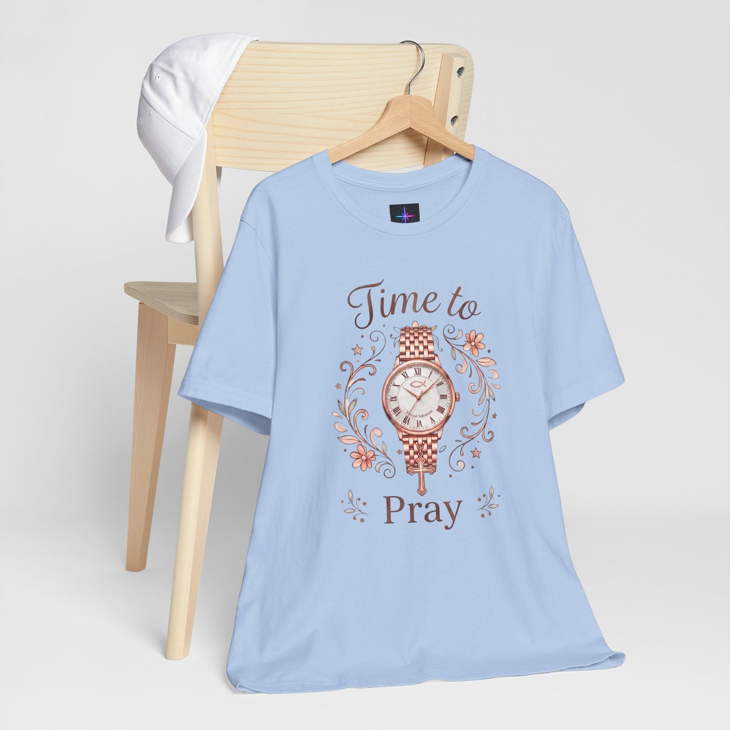 Time To Pray Ladies Watch Lover T-Shirt | Christian Graphic Tee