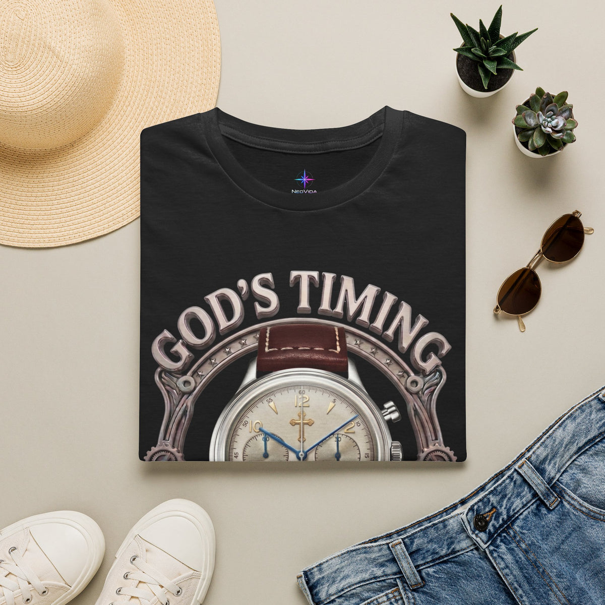 God's Timing Is Perfect Chronograph Watch Graphic T-Shirt