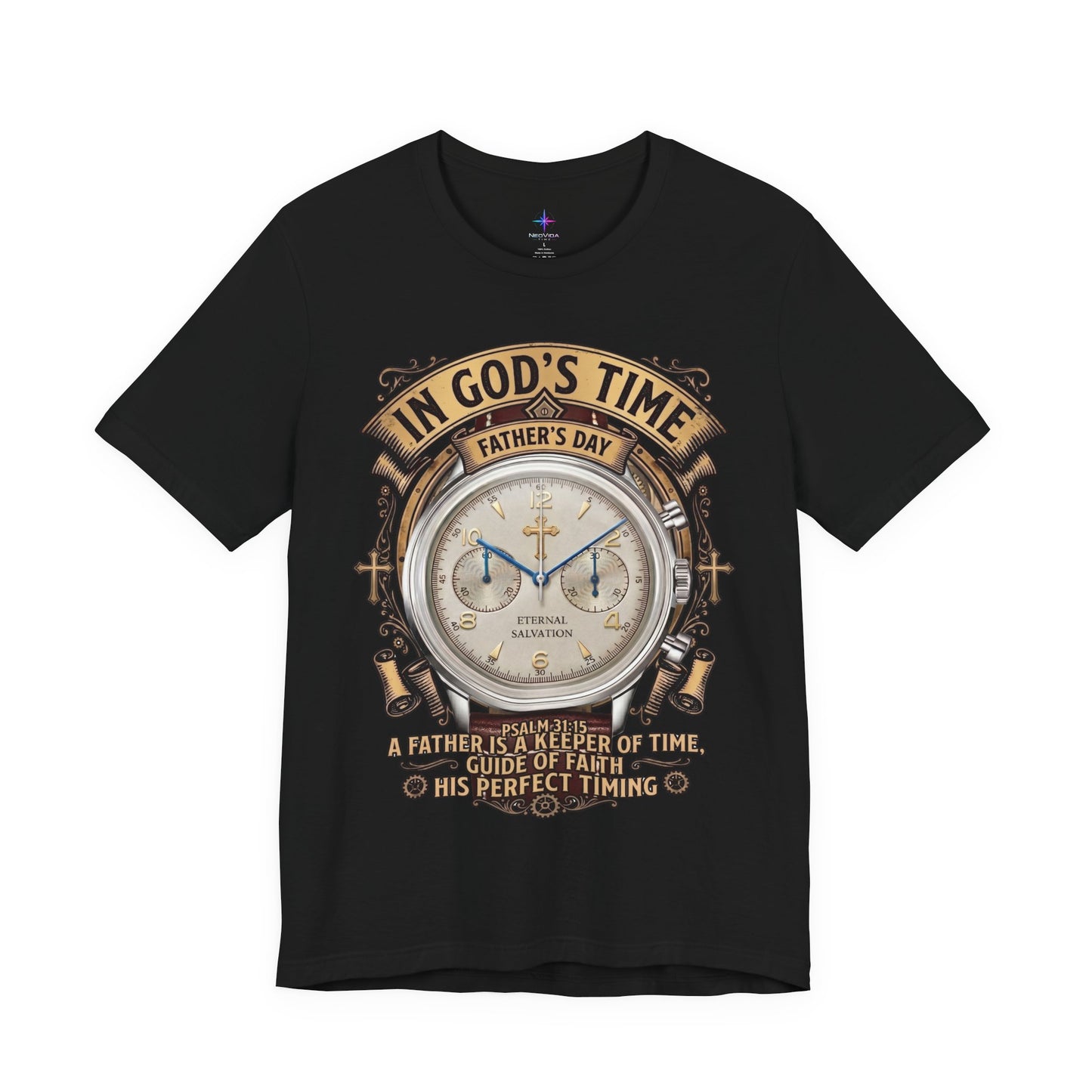 Father's Day In God's Time Watch Lover Chrono T-shirt | Christian Faith Tee