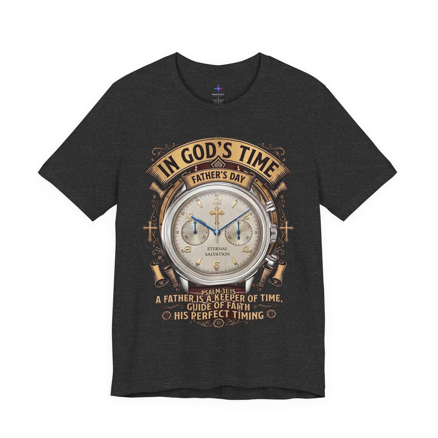Father's Day In God's Time Watch Lover Chrono T-shirt | Christian Faith Tee