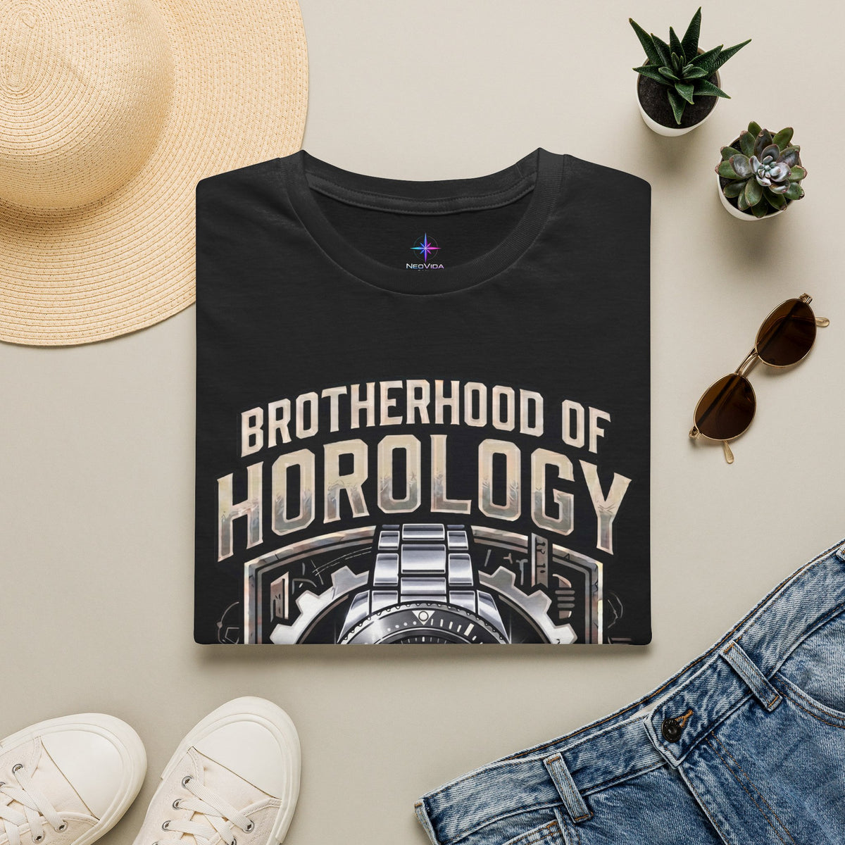 Father's Day Brotherhood of Horology Christian Dive Watch Lover T-Shirt | A Father in Faith graphic tee
