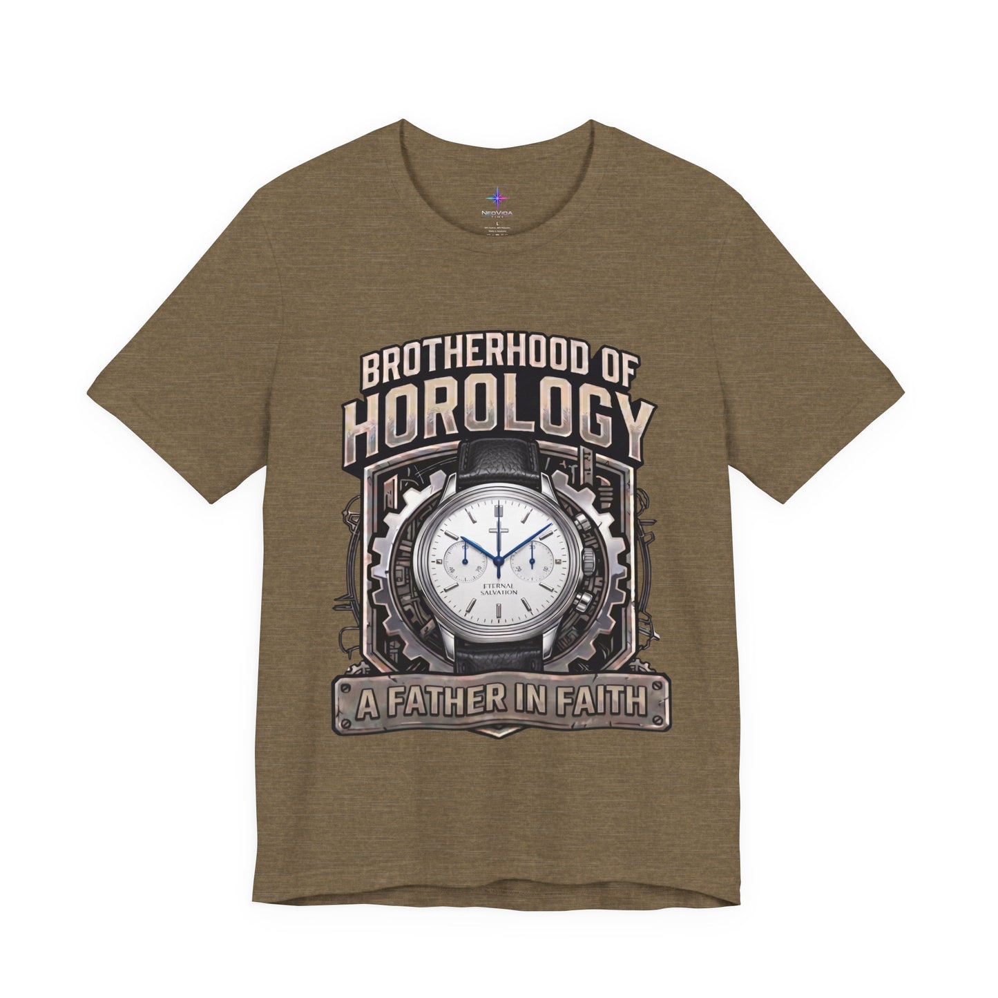 Father's Day Brotherhood of Horology Christian Chrono Watch Lover T-Shirt | A Father in Faith graphic tee