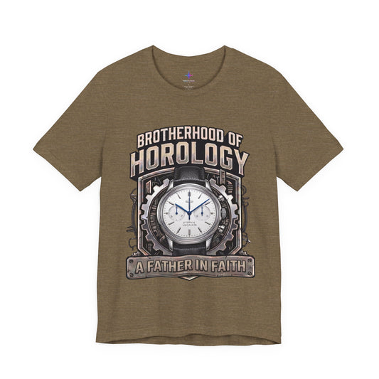 Father's Day Brotherhood of Horology Christian Chrono Watch Lover T-Shirt | A Father in Faith graphic tee
