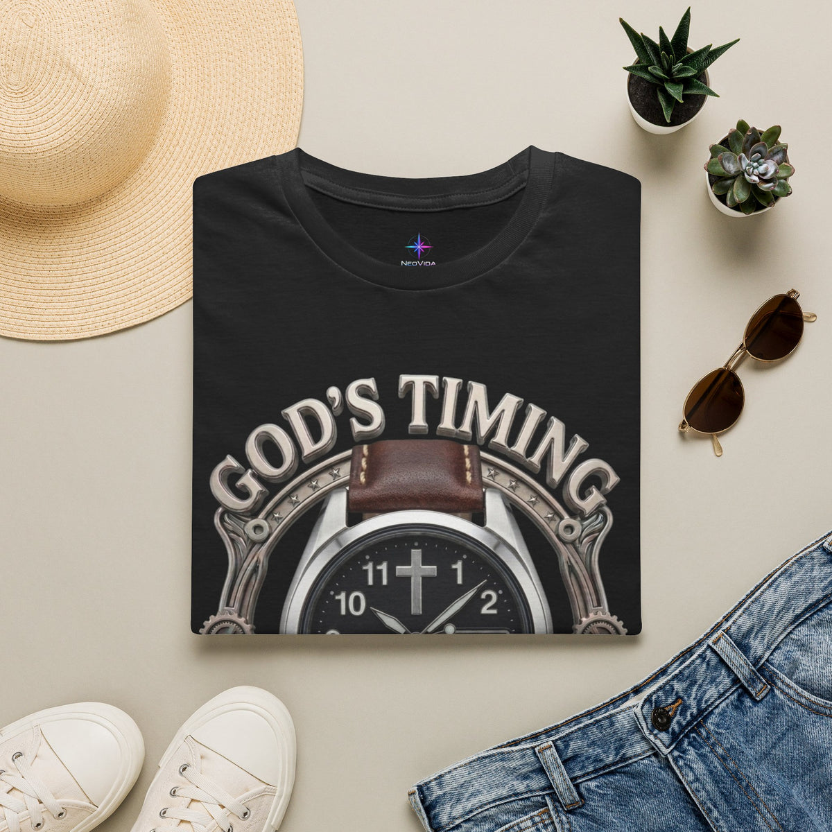 God's Timing Is Perfect Field Watch Graphic T-Shirt